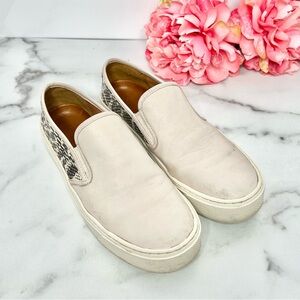 COACH “CAMERON” Leather Snakeskin Slip-On